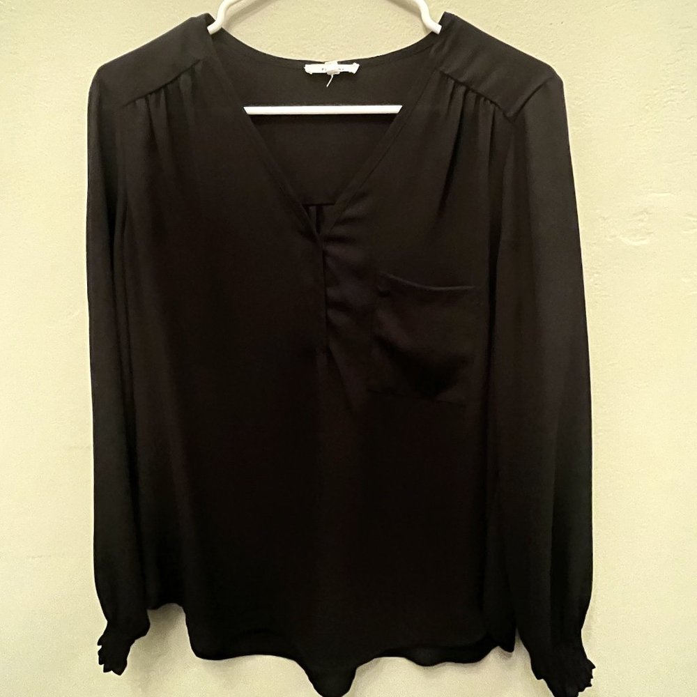 Pleoine black slightly sheer blouse